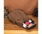 Men Thick Real Leather Fashion Large Travel University College School Bag Designer Male Backpack Daypack Student Laptop Bag 1739 - 3058 brown