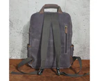Waterproof Canvas+Genuine Leather Travel University College School Bag Designer Backpack For Men Male Daypack Laptop Bag 1170 - Coffee