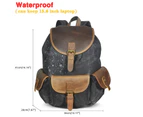 Water Resistant Canvas+Quality Leather Travel University College School Bag Rucksack Backpack Daypack For Men Laptop Bag 9950 - Dark coffee