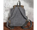 Waterproof Canvas+Real Leather Travel University College School Bag Daypack Rucksack Backpack For Men Male Laptop Bag 9950 - Dark coffee