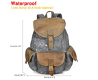 Waterproof Canvas+Real Leather Travel University College School Bag Daypack Rucksack Backpack For Men Male Laptop Bag 9950 - Canvas-brown