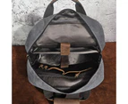 Waterproof Canvas+Thick Leather Travel University College School Bag Designer Backpack For Men Male Daypack Laptop Bag 1170 - Canvas-blue