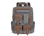 Waterproof Canvas+Thick Leather Travel University College School Bag Designer Backpack For Men Male Daypack Laptop Bag 1170 - Canvas-blue