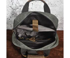 Waterproof Canvas+Real Leather Travel University College School Bag Designer Backpack For Men Male Daypack Laptop Bag 1170 - Canvas-blue