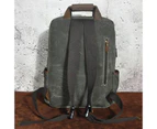Waterproof Canvas+Real Leather Travel University College School Bag Designer Backpack For Men Male Daypack Laptop Bag 1170 - Light brown