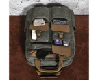 Waterproof Canvas+Real Leather Travel University College School Bag Designer Backpack For Men Male Daypack Laptop Bag 1170 - Coffee