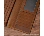 Duohan Leather Wallets Can place ID card and credit card, Money Clips Long for Men - Light Brown