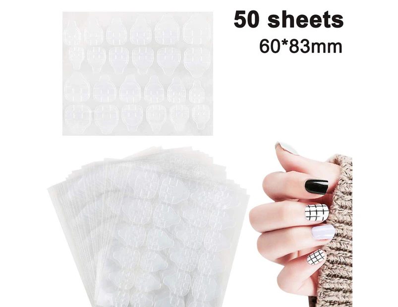 50 Sheets Nail Glue Stickers Double-Sided Transparent False Nail Glue Jelly Gel  Tape Adhesive Tabs Waterproof Fake Nails Tips for Manic-Combination 1 |  .au
