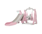 Keezi Kids Slide Swing Set Basketball Hoop Outdoor Playground Toys 170cm Pink