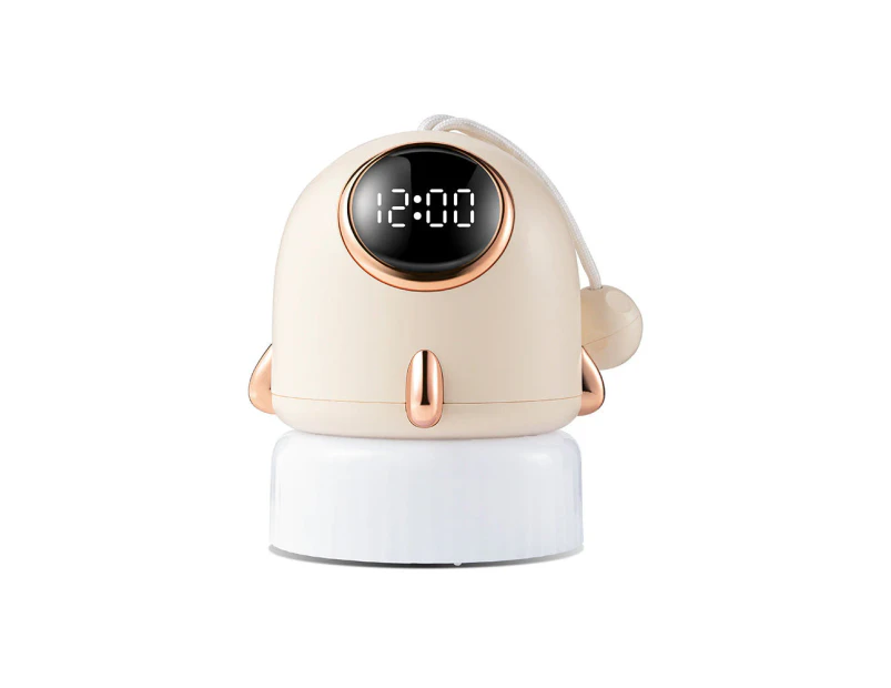 Kids Night Light Clock and Projector - USB Rechargeable - Beige
