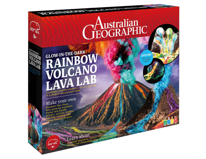 Australian Geographic Glow-In-The-Dark Rainbow Volcano Lava Lab Science Kit