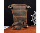 New Original Leather Men Design Female 8&quot; Tablet Messenger Bag Multifunction Travel Fanny Waist Belt Pack Drop Leg Bag Male 3112 - Silver