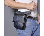 Original Leather Fashion Small Travel Messenger Sling Bag Design Fanny Waist Belt Pack Drop Leg Bag For Men Women Female 211-4 - Coffee