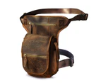 Soft Grain Real Leather Men Design Travel Messenger Shoulder Sling Bag Fashion Fanny Waist Belt Pack Drop Leg Bag Pouch 3110 - Silver