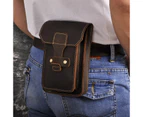 New Original Leather Men Travel Design Gold Small Cigarette Bag Pouch Hook Fanny Waist Belt Pack Case 7&quot; Phone Pouch 9966 - Wine
