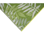 Harbor Palm Leaves Green Ivory Woven Waterproof Outdoor Rug - 3 Sizes - Green