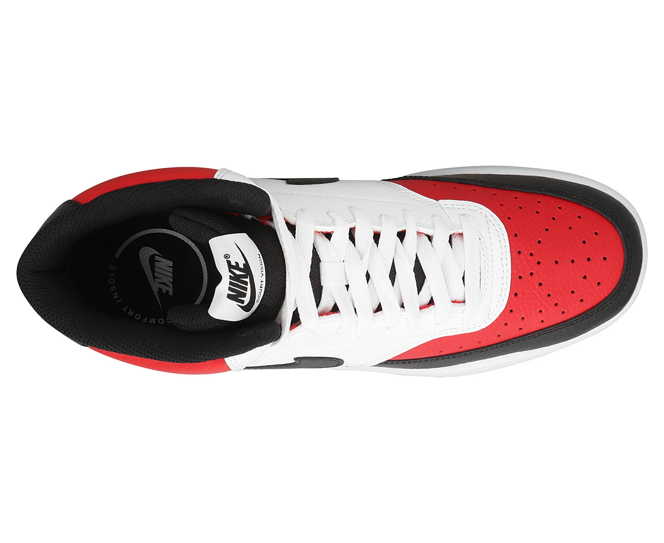 nike court vision mid nba university red/black-white