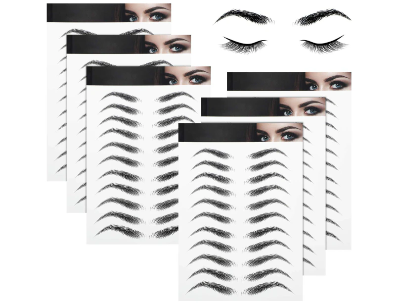 6 Sheets 4D Hair-like Waterproof Eyebrow Tattoo Stickers