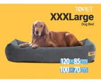 TOPET 100cm Extra Large Dog Bed Basket Jumbo Indoor Outdoor Brown Pet Cat Calming Warm