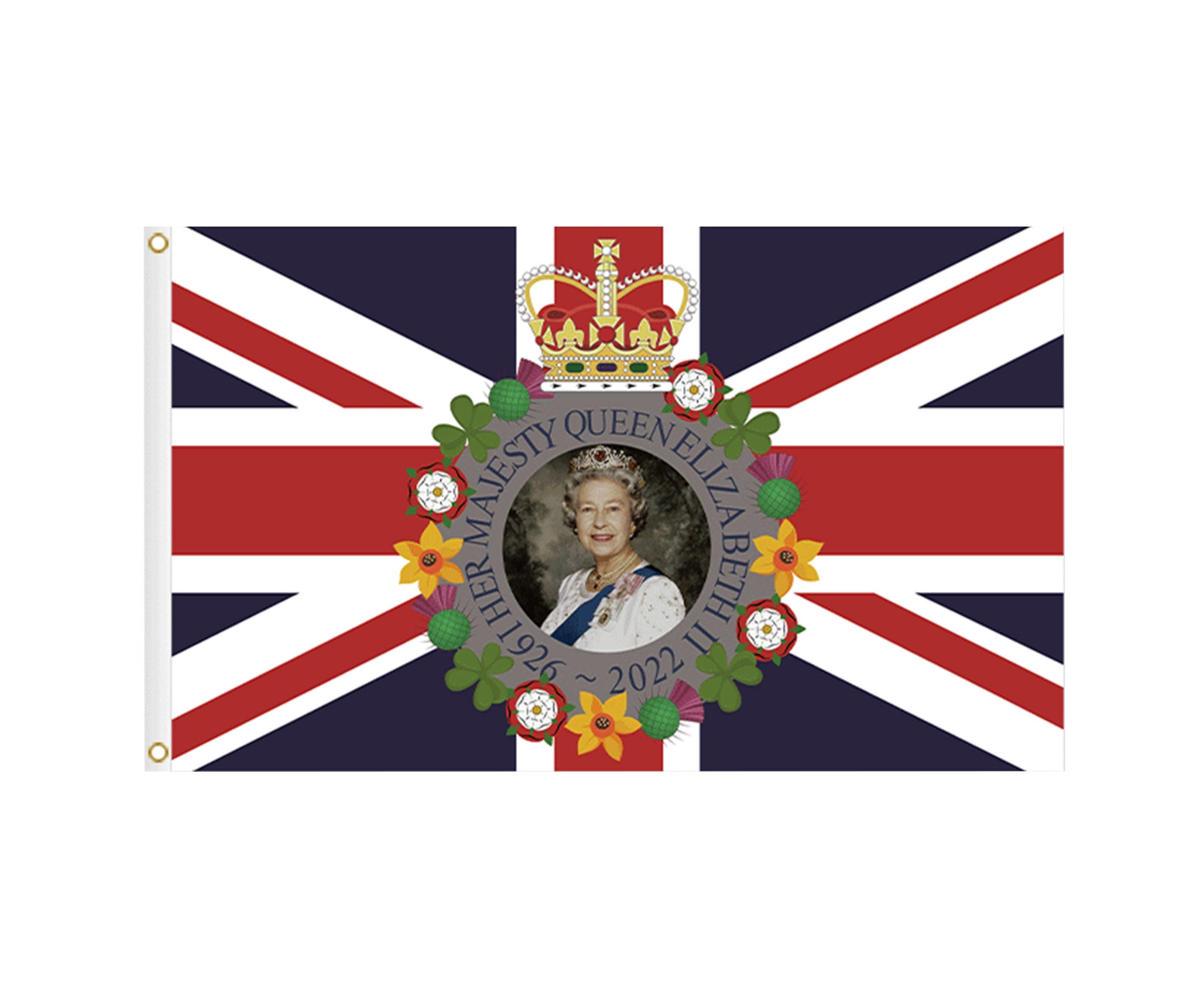 British Queen Flag 3x5FT Great Britain Queen Memorial Flag Banner for ...