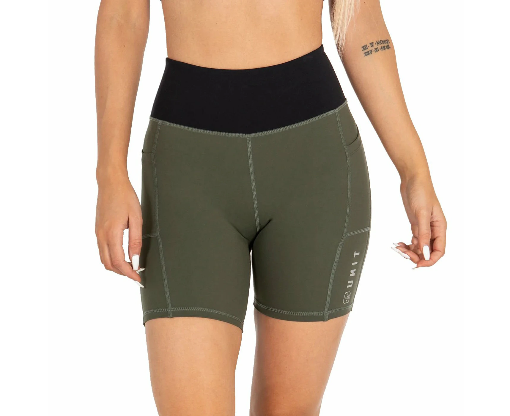 UNIT Energy Active Womens Sport Shorts Military Green 2022