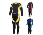 Long Sleeves Kids Wetsuit Diving Suit Swimming Snorkeling Surfing Warm Swimwear-Red