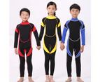 Long Sleeves Kids Wetsuit Diving Suit Swimming Snorkeling Surfing Warm Swimwear-Yellow