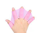 1 Pair Silicone Swimming Flippers Webbed Gloves Training Swim Gear Hand Paddle-Purple