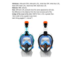 Snorkel Face Cover Single Tube Full Face Design Anti-Leak 180 Degree Panoramic View Face Snorkel Cover for Swimming-Black  Blue