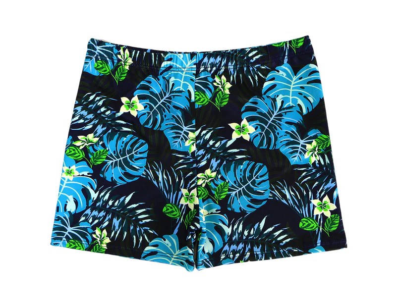 Beach Shorts Fashionable Anti Embarrassment Plus Size Men Digital Print Pattern Flat Corner Swimming Trunks for Holiday -S