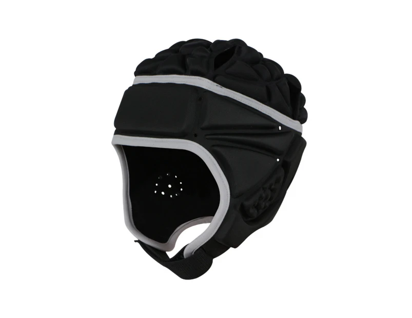 Sponge Padded Headgear Adjustable Shock Absorption Protective Soft Football Helmet for Roller Skating-Black
