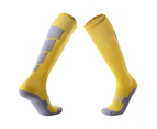 Adult Breathable Football Soccer Sports Training Men Sports High Tube Socks-Yellow White