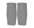 1 Pair Football Shin Guard with Pocket Breathable Nylon MTB Kickboxing Calf Sleeve for Men-Grey