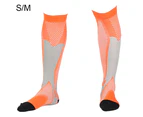 Outdoor Running Sports Breathable Nurses Athletic Compression Calf High Socks-Orange