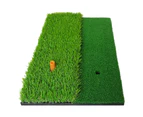 2-in-1 Golf Hitting Practice Training Mat Artificial Lawn Grass Pad with Tee-Green