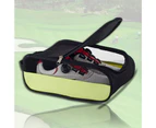 Golf Shoes Bag Breathable Dustproof Polyester Zipped Outdoor Camping Beach Storage Shoes Bag for Golf Lover-Black-Green