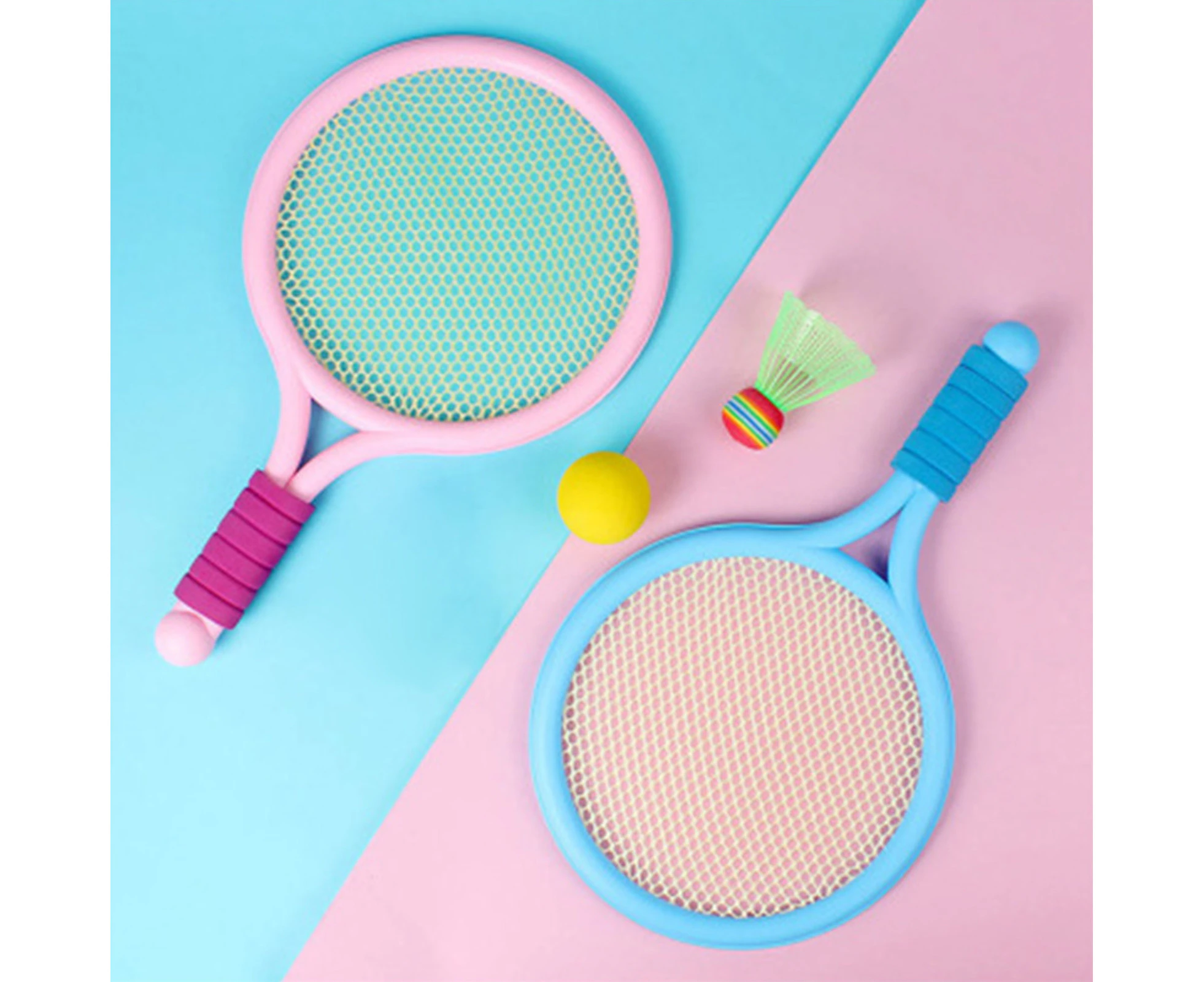 Stable Toddler Racquet Set Flexible Groove Texture ABS Racquet Toy Set for Sport-1 Set