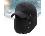 Women Men Winter Hats Windproof Thick Warm Snow Cap Face Mask Outdoor-Dark Blue
