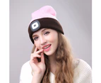 Unisex Outdoor Cycling Hiking LED Light Knitted Hat Winter Elastic Beanie Cap-Camouflage Golden
