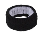 Winter Men Women Solid Color Thicken Warm Thermal Knitted O Ring Collar Scarf-Rose Red