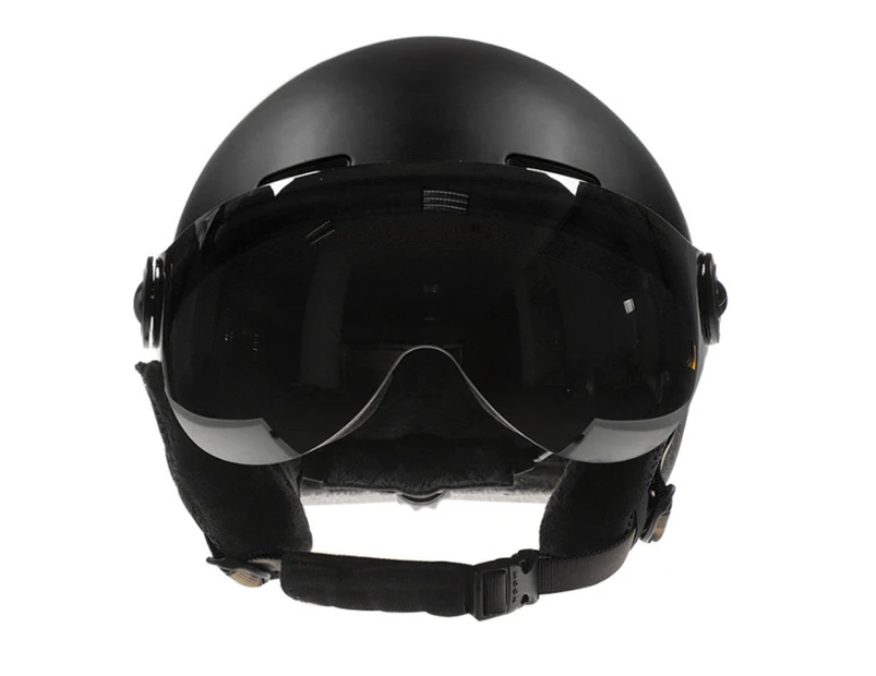 Men Women Winter Snow Sports Ski Cycling Integrally-Molded Snowboard Helmet-Matte Black