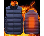 Outdoor Men Women USB Warm Winter Lightweight Down Vest Jacket Heating Clothing-Dark Gray