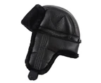 Ear Flap Hats Skin-friendly Breathable Accessory Winter Ear Flap Ski Hat for Aviator-Black
