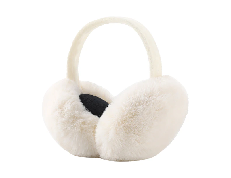Foldable Ear Warmer Keep Warm Plush Unisex Soft Ear Warmer for Outdoor-White