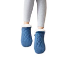 1 Pair Floor Socks Unisex Wear Resistant Fine Stitching Anti-friction Cold Resistant Slipper Socks for Winter-Blue