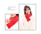 Unisex Heated Scarf Soft Adjustable Pure Color Design Electric Scarf Neck Warmer-Red