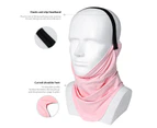 Ski Face Cover Windproof Non-slip Ultra Soft Drawstring Adjustable Snowboard Face Cover for Sports-Pink