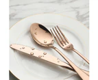 Rose Gold Silverware Set, 20 Piece Stainless Steel Flatware Cutlery Set for 4, Mirror Finish, Dishwasher Safe