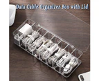See-Through Charge Cable Organizer Box,Data Cable Management Box USB Cord Sorter, Compact Cosmetics Organizer Box, Small Desk Accessories Organizer - Style 2