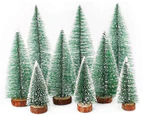 Mini Christmas tree artificial, 9 pieces Mini Christmas tree artificial with snow effect, Christmas decoration Christmas table decoration DIY green Small M